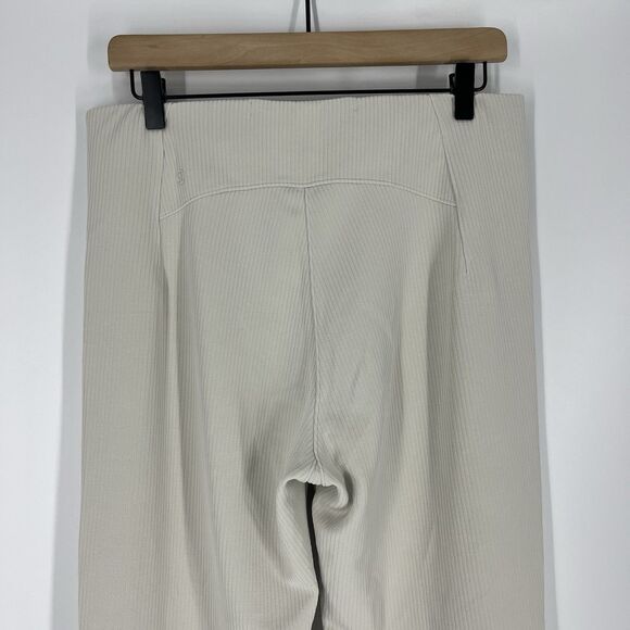 Lululemon Pants Size 12 Bone High Rise Softstreme Ribbed Zip Leg Flare Crop - Picture 6 of 7